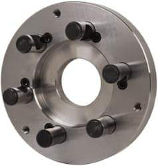 Buck Chuck Company - Adapter Back Plate for 8" Diam Self Centering Lathe Chucks - D1-6 Mount, 2.39" Through Hole Diam, 6.283mm ID, 7.87" OD, 0.985" Flange Height, Steel - Top Tool & Supply