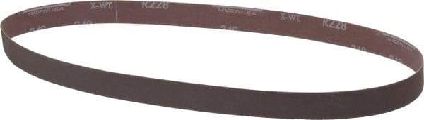 Norton - 1" Wide x 42" OAL, 240 Grit, Aluminum Oxide Abrasive Belt - Aluminum Oxide, Very Fine, Coated, X Weighted Cloth Backing, Series R228 - Top Tool & Supply