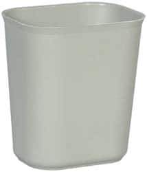 Rubbermaid - 14 Qt Gray Rectangle Trash Can - Fiberglass, 12-1/4" High x 11-1/8" Long x 8-1/4" Wide - Top Tool & Supply