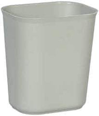 Rubbermaid - 14 Qt Gray Rectangle Trash Can - Fiberglass, 12-1/4" High x 11-1/8" Long x 8-1/4" Wide - Top Tool & Supply