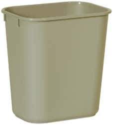 Rubbermaid - 14 Qt Beige Rectangle Trash Can - Polyethylene, 12-1/8" High x 11-3/8" Long x 8-1/4" Wide - Top Tool & Supply