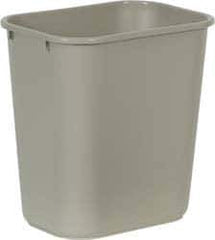 Rubbermaid - 28 Qt Beige Rectangle Trash Can - Polyethylene, 15" High x 14-3/8" Long x 10-1/4" Wide - Top Tool & Supply