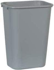 Rubbermaid - 41 Qt Gray Rectangle Trash Can - Polyethylene, 19-7/8" High x 15-1/4" Long x 11" Wide - Top Tool & Supply