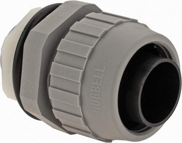 Hubbell Wiring Device-Kellems - 3/4" Trade, Nylon Push In Straight Liquidtight Conduit Connector - Noninsulated - Top Tool & Supply