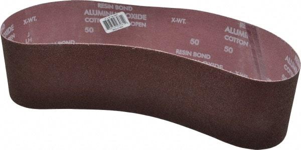 Norton - 4" Wide x 36" OAL, 50 Grit, Aluminum Oxide Abrasive Belt - Aluminum Oxide, Coarse, Coated, X Weighted Cloth Backing, Series R228 - Top Tool & Supply