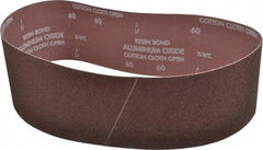 Norton - 4" Wide x 36" OAL, 60 Grit, Aluminum Oxide Abrasive Belt - Aluminum Oxide, Medium, Coated, X Weighted Cloth Backing, Series R228 - Top Tool & Supply