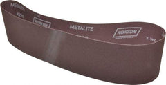 Norton - 4" Wide x 36" OAL, 180 Grit, Aluminum Oxide Abrasive Belt - Aluminum Oxide, Very Fine, Coated, X Weighted Cloth Backing, Series R228 - Top Tool & Supply