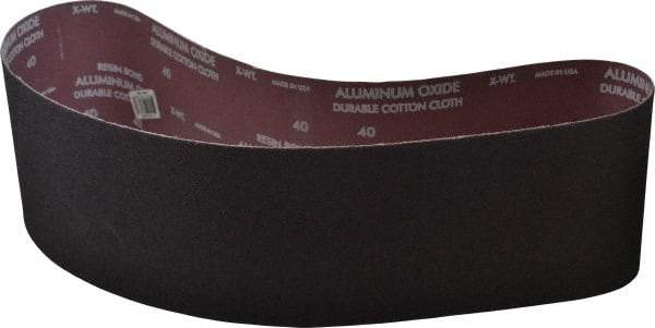 Norton - 6" Wide x 48" OAL, 40 Grit, Aluminum Oxide Abrasive Belt - Aluminum Oxide, Coarse, Coated, X Weighted Cloth Backing, Series R228 - Top Tool & Supply