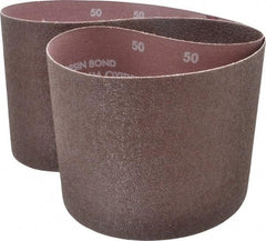 Norton - 6" Wide x 48" OAL, 50 Grit, Aluminum Oxide Abrasive Belt - Aluminum Oxide, Coarse, Coated, X Weighted Cloth Backing - Top Tool & Supply