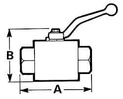 Voss - 3/8" Pipe, Full Port, Stainless Steel Standard Ball Valve - Inline - One Way Flow, FNPTF x FNPTF Ends, Lever Handle, 7,250 WOG - Top Tool & Supply