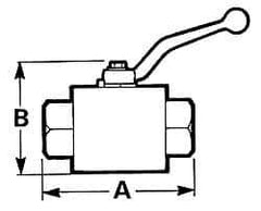 Voss - 3/8" Pipe, Full Port, Stainless Steel Standard Ball Valve - Inline - One Way Flow, FNPTF x FNPTF Ends, Lever Handle, 7,250 WOG - Top Tool & Supply