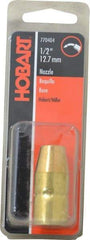 Hobart Welding Products - MIG Nozzle, Slip-On Welder Nozzle/Tip/Insulator - 0.023" to 0.035" Wire Outside Diam - Exact Industrial Supply