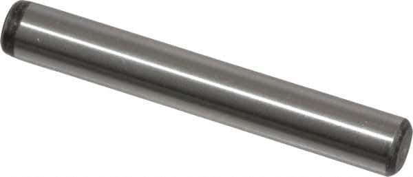 Value Collection - 1/4" Diam x 1-3/4" Pin Length Grade 8 Alloy Steel Standard Dowel Pin - C 50-58 Hardness, 12,800 Lb Breaking Strength, 1 Beveled & 1 Rounded End - Top Tool & Supply