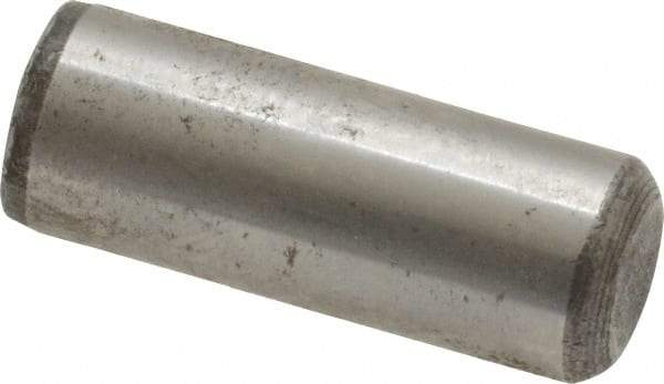 Value Collection - 3/8" Diam x 1" Pin Length Grade 8 Alloy Steel Standard Dowel Pin - C 50-58 Hardness, 28,700 Lb Breaking Strength, 1 Beveled & 1 Rounded End - Top Tool & Supply