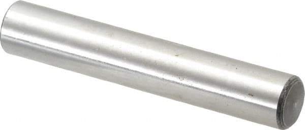 Value Collection - 7/16" Diam x 2-1/2" Pin Length Grade 8 Alloy Steel Standard Dowel Pin - C 50-58 Hardness, 39,100 Lb Breaking Strength, 1 Beveled & 1 Rounded End - Top Tool & Supply