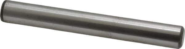 Value Collection - 1/2" Diam x 4" Pin Length Grade 8 Alloy Steel Standard Dowel Pin - C 50-58 Hardness, 51,000 Lb Breaking Strength, 1 Beveled & 1 Rounded End - Top Tool & Supply