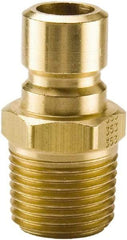 Parker - 3/4 NPTF Brass Hydraulic Hose Male Pipe Thread Nipple - 200 psi, 12 GPM, Series Moldmate - Top Tool & Supply