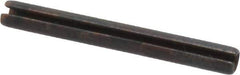 Made in USA - 1/8" Diam x 1-1/8" Long Slotted Spring Pin - Grade 1070-1090 Alloy Steel, Black Oxide Finish - Top Tool & Supply