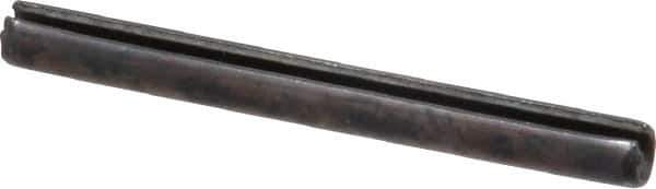 Made in USA - 1/8" Diam x 1-1/4" Long Slotted Spring Pin - Grade 1070-1090 Alloy Steel, Black Oxide Finish - Top Tool & Supply