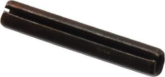 Made in USA - 3/16" Diam x 1-1/8" Long Slotted Spring Pin - Grade 1070-1090 Alloy Steel, Black Oxide Finish - Top Tool & Supply