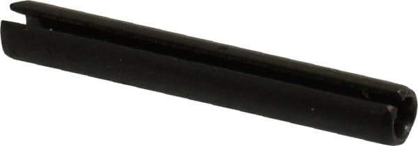 Made in USA - 3/16" Diam x 1-3/8" Long Slotted Spring Pin - Grade 1070-1090 Alloy Steel, Black Oxide Finish - Top Tool & Supply