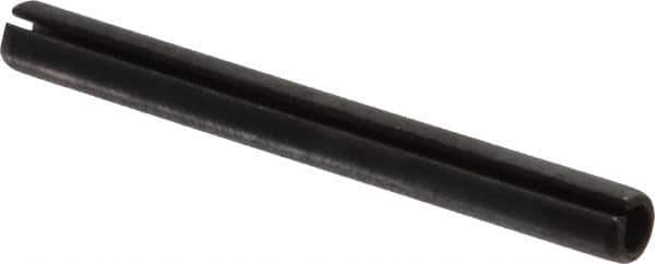 Made in USA - 3/16" Diam x 1-7/8" Long Slotted Spring Pin - Grade 1070-1090 Alloy Steel, Black Oxide Finish - Top Tool & Supply