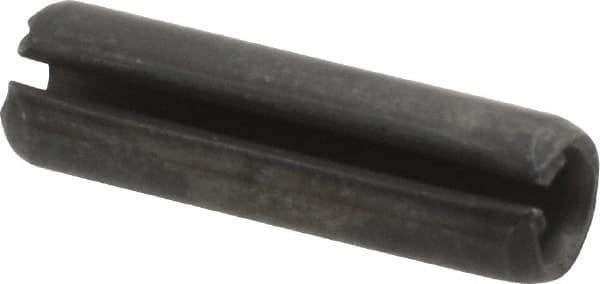 Made in USA - 1/4" Diam x 7/8" Long Slotted Spring Pin - Grade 1070-1090 Alloy Steel, Black Oxide Finish - Top Tool & Supply