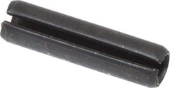 Made in USA - 1/4" Diam x 1" Long Slotted Spring Pin - Grade 1070-1090 Alloy Steel, Black Oxide Finish - Top Tool & Supply