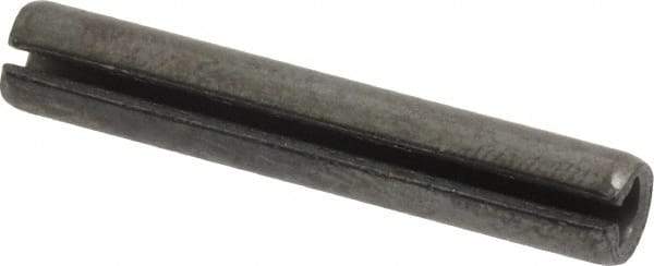 Made in USA - 1/4" Diam x 1-1/2" Long Slotted Spring Pin - Grade 1070-1090 Alloy Steel, Black Oxide Finish - Top Tool & Supply