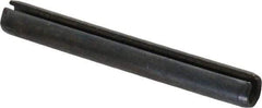 Made in USA - 1/4" Diam x 2" Long Slotted Spring Pin - Grade 1070-1090 Alloy Steel, Black Oxide Finish - Top Tool & Supply