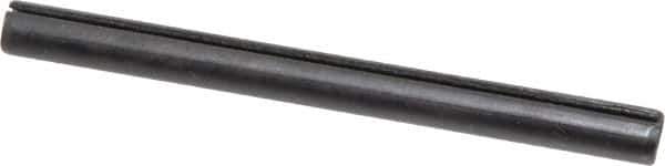 Made in USA - 1/4" Diam x 3" Long Slotted Spring Pin - Grade 1070-1090 Alloy Steel, Black Oxide Finish - Top Tool & Supply