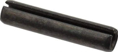 Made in USA - 5/16" Diam x 1-1/2" Long Slotted Spring Pin - Grade 1070-1090 Alloy Steel, Black Oxide Finish - Top Tool & Supply