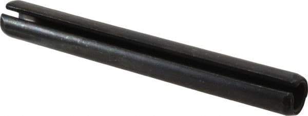 Made in USA - 3/8" Diam x 3-1/4" Long Slotted Spring Pin - Grade 1070-1090 Alloy Steel, Black Oxide Finish - Top Tool & Supply