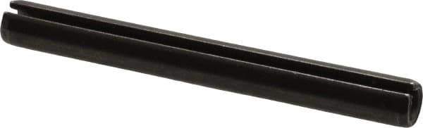 Made in USA - 3/8" Diam x 3-1/2" Long Slotted Spring Pin - Grade 1070-1090 Alloy Steel, Black Oxide Finish - Top Tool & Supply