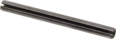 Made in USA - 3/8" Diam x 4" Long Slotted Spring Pin - Grade 1070-1090 Alloy Steel, Black Oxide Finish - Top Tool & Supply