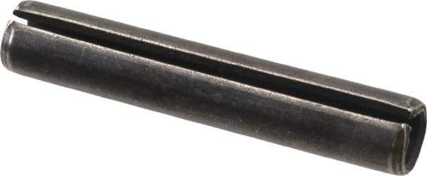 Made in USA - 7/16" Diam x 2-1/2" Long Slotted Spring Pin - Grade 1070-1090 Alloy Steel, Black Oxide Finish - Top Tool & Supply