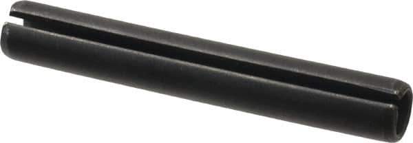 Made in USA - 7/16" Diam x 3" Long Slotted Spring Pin - Grade 1070-1090 Alloy Steel, Black Oxide Finish - Top Tool & Supply