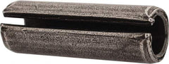 Made in USA - 1/2" Diam x 1-1/2" Long Slotted Spring Pin - Grade 1070-1090 Alloy Steel, Black Oxide Finish - Top Tool & Supply