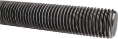 Made in USA - 1-1/4-7 UNC (Coarse), 3' Long, Low Carbon Steel Threaded Rod - Oil Finish Finish, Right Hand Thread - Top Tool & Supply