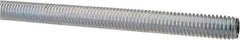 Made in USA - 7/16-14 UNC (Coarse), 3' Long, Low Carbon Steel Threaded Rod - Zinc-Plated Finish, Right Hand Thread - Top Tool & Supply