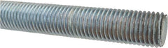 Made in USA - 1-8 UNC (Coarse), 3' Long, Low Carbon Steel Threaded Rod - Zinc-Plated Finish, Right Hand Thread - Top Tool & Supply