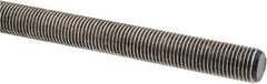 Made in USA - 3/8-24 UNF (Fine), 3' Long, Stainless Steel Threaded Rod - Right Hand Thread - Top Tool & Supply