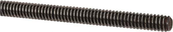 Value Collection - 1/4-20 UNC (Coarse), 3' Long, Alloy Steel Threaded Rod - Plain Finish, Right Hand Thread - Top Tool & Supply