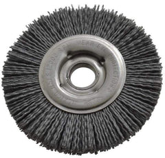 Osborn - 4" OD, 5/8" Arbor Hole, Crimped Nylon Wheel Brush - 5/8" Face Width, 3/4" Trim Length, 12,000 RPM - Top Tool & Supply