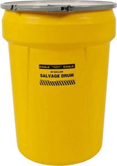 Eagle - 30 Gallon Capacity, Metal Lever Lock, Yellow Salvage Drum - 5 Gallon Container, Polyethylene, 220 Lb. Capacity, UN 1H2/X100/S Listing - Top Tool & Supply