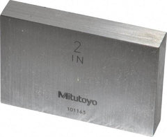 Mitutoyo - 2" Rectangular Steel Gage Block - Accuracy Grade 0, Includes Certificate of Inspection - Top Tool & Supply