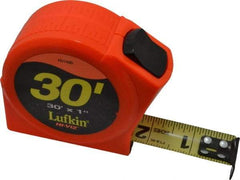 Lufkin - 30' x 1" Yellow Blade Tape Measure - 1/16" Graduation, A5 Graduation Style, High-Visibility Orange Case - Top Tool & Supply