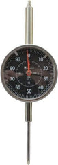 TESA Brown & Sharpe - 2" Range, 0-100 Dial Reading, 0.001" Graduation Dial Drop Indicator - 3" Dial, 0.1" Range per Revolution, Revolution Counter - Top Tool & Supply