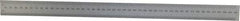 Mitutoyo - 18" Long, 1/64, 1/32" and 0.5, 1mm Graduation, Rigid Stainless Steel Rule - English/Metric Graduation Style, 1-3/16" Wide, Silver, Satin Chrome Finish - Top Tool & Supply