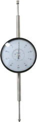 Mitutoyo - 3" Range, 0-100 Dial Reading, 0.001" Graduation Dial Drop Indicator - 3-5/8" Dial, 0.1" Range per Revolution, 0.001" Accuracy, Revolution Counter - Top Tool & Supply